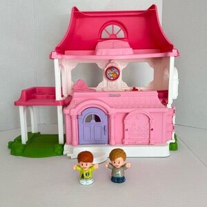 Fisher Price Little People Happy Sounds Home Play Set Two Figurines Toddler Play